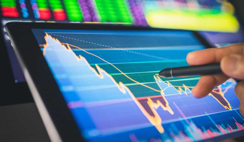 investor looks at volatility chart