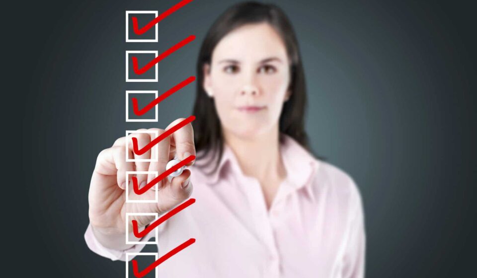 woman checks off all the boxes