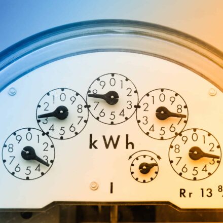 A meter measures energy use.