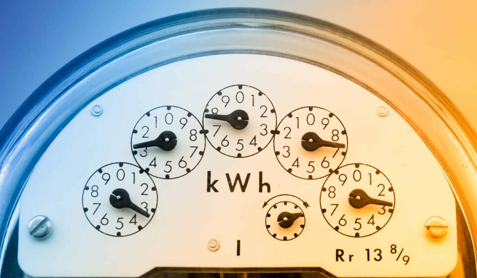 A meter measures energy use.